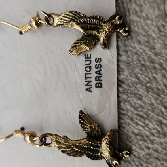 Gold Eagle Earrings - Picture 5 of 5